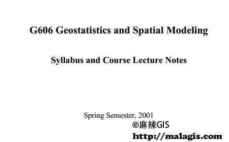 《Geostatistics and Spatial Modeling》（PDF版本）