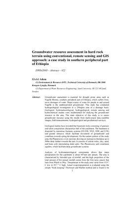 「GIS电子书」 Groundwater resource assessment in hard rock terrain using conventional, remote sensing and GIS approach: a case study in southern peripheral part of Ethiopia（PDF版本）